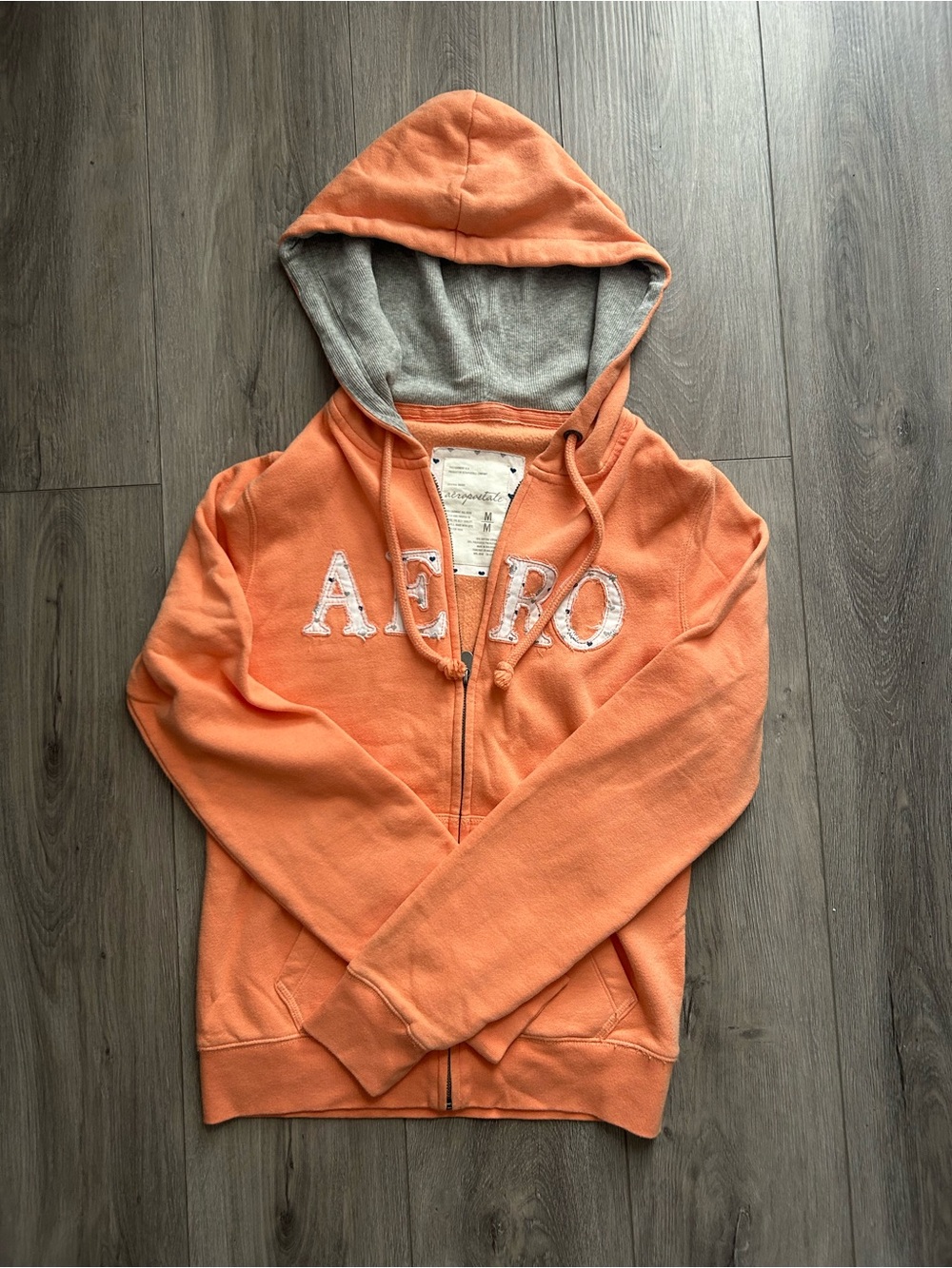 Aeropostale Y2K Orange Zip-Up Hoodie